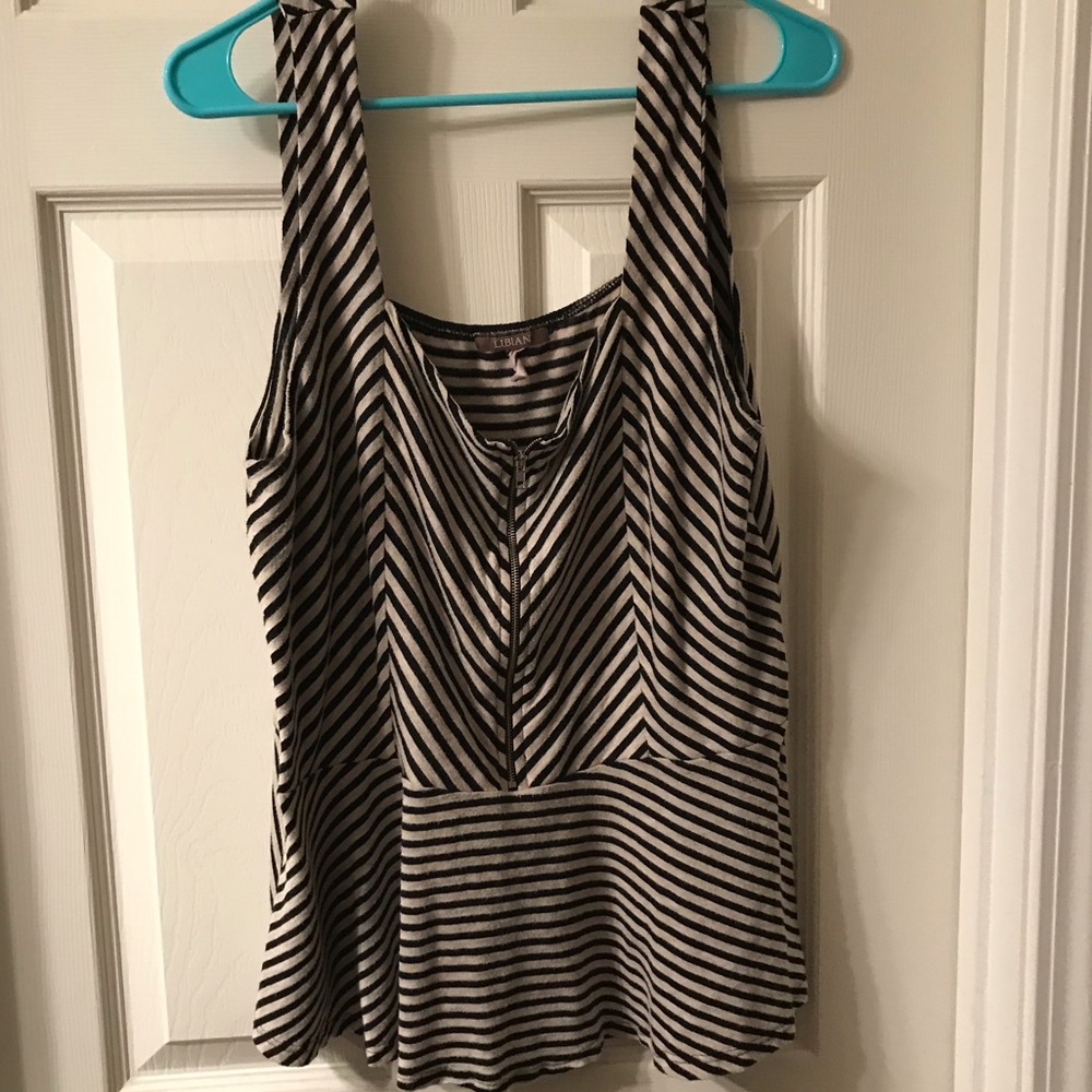 Striped Peplum Top - Reposh